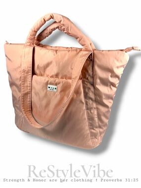 WILO THE LABEL Women’s Tote Large Handbag Puffer Pink Crossbody Style Bag Purse